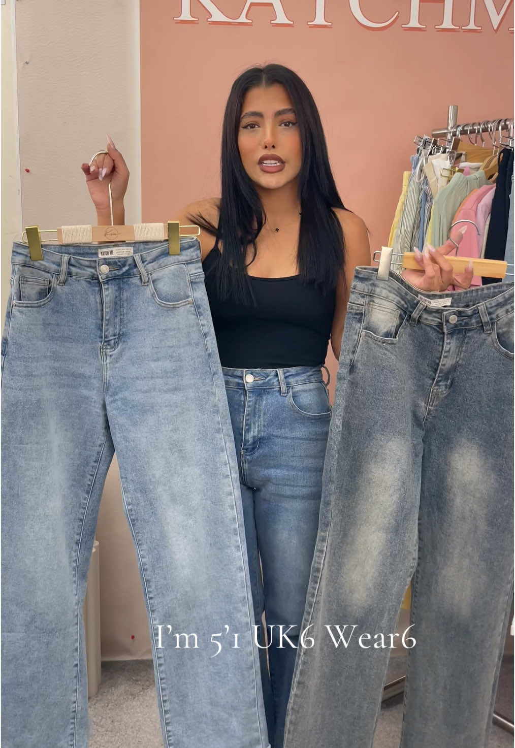 A post by @katchme.official on TikTok caption: #fyp 🇬🇧📍 #fyp #tiktokmademebuyit #foryoupage #foryoupage❤️❤️ #jeanshighwaist #foryourpagetiktok #bargain #stretchy #affordable #jeansoutfit #affordablefashion #2pcs #paydaysale #payday #affordablefashion #dealdrops #bargain #holiday#spotlight #OOTD #tiktokmademebuyit #dealdrops #dress #dresses #striped #tiktokmademebuyit #summersale 
