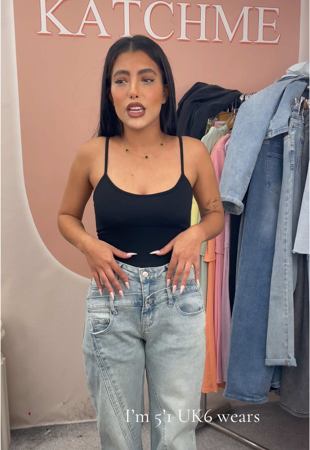A post by @katchme.official on TikTok caption: #fyp 🇬🇧📍 #fyp #tiktokmademebuyit #foryoupage #foryoupage❤️❤️ #jeanshighwaist #foryourpagetiktok #bargain #stretchy #affordable #jeansoutfit #affordablefashion #2pcs #paydaysale #payday #affordablefashion #dealdrops #bargain #holiday#spotlight #OOTD #tiktokmademebuyit #dealdrops #dress #dresses #striped #tiktokmademebuyit #summersale 