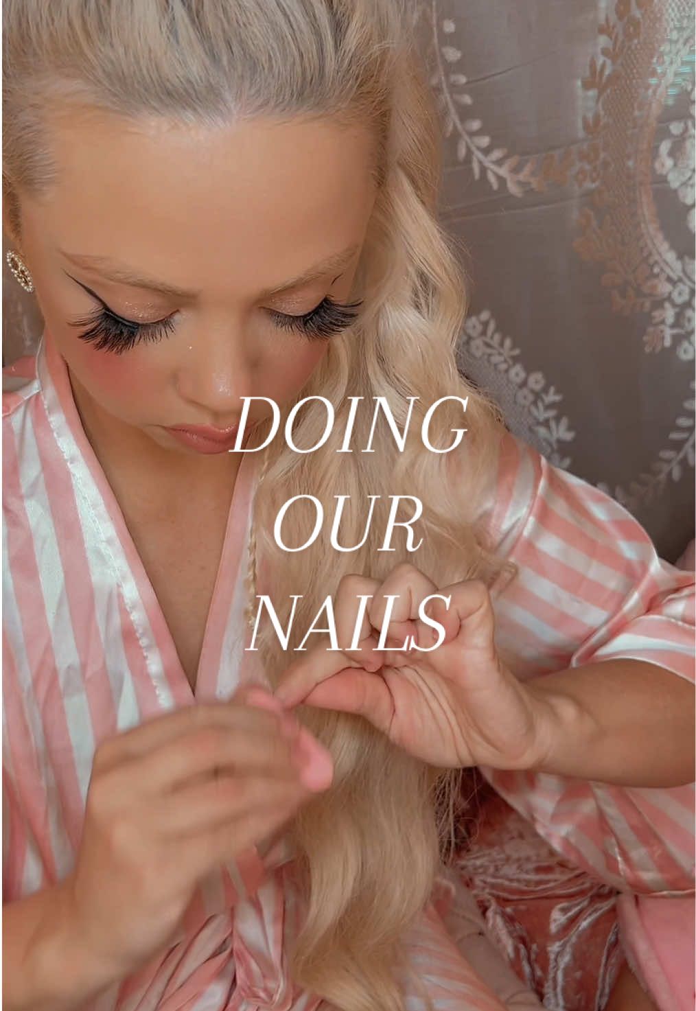 A post by @kayladawncook on TikTok caption: Doing our nails at home #athomenails #diynails #nails #naildesign 