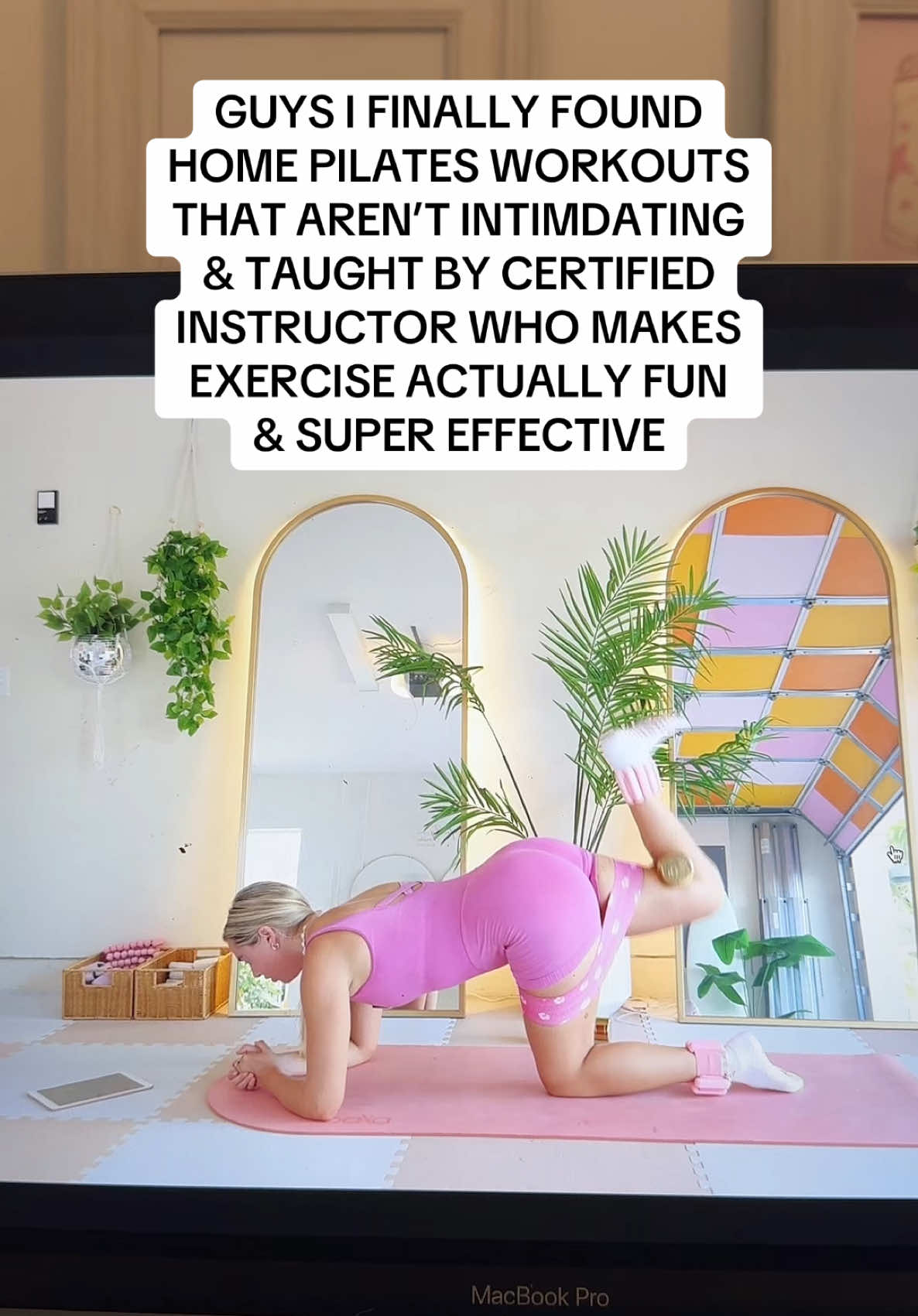 A post by @calliegualy on TikTok caption: PSA FOR MY PILATES PRINCESSES!!! Join my free 21-day pilates challenge today lN Bl0 🧘🏼‍♀️💕✨ #pilates #pilatesworkout #pilatesinstructor 