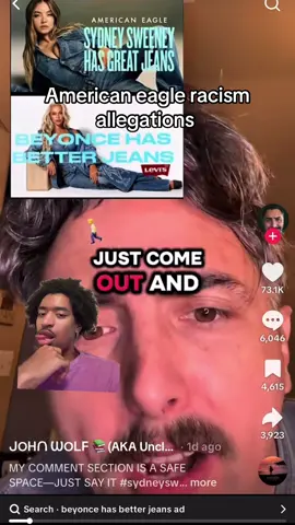 A post by @blackryanseacrest on TikTok caption: I really wish a lot more of you were more reasonable about the Sydney Sweeney because now it’s leading to a lot more ridiculousness on these here application applications #fyp #fypシ #men #women #foryou 