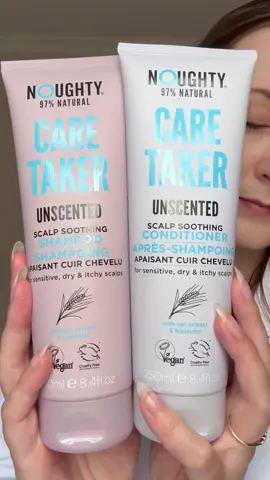 A post by @superdrug on TikTok caption: Sensitive scalp? Enter @Noughty Care Taker trio 💜 Fragrance-free formulas made to reduce flakes & dryness, soothe itching & support scalp & hair health 🙌 Healthy hair starts as the scalp, just ask @Kate - Trichologist ✨ Shop in-store or online & get 1/3 off Noughty 🎀 #superdrug 